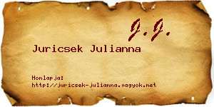 Juricsek Julianna névjegykártya